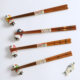 日本进口石田细尖头天然木筷子原木色家用抗菌防滑防霉实木筷子