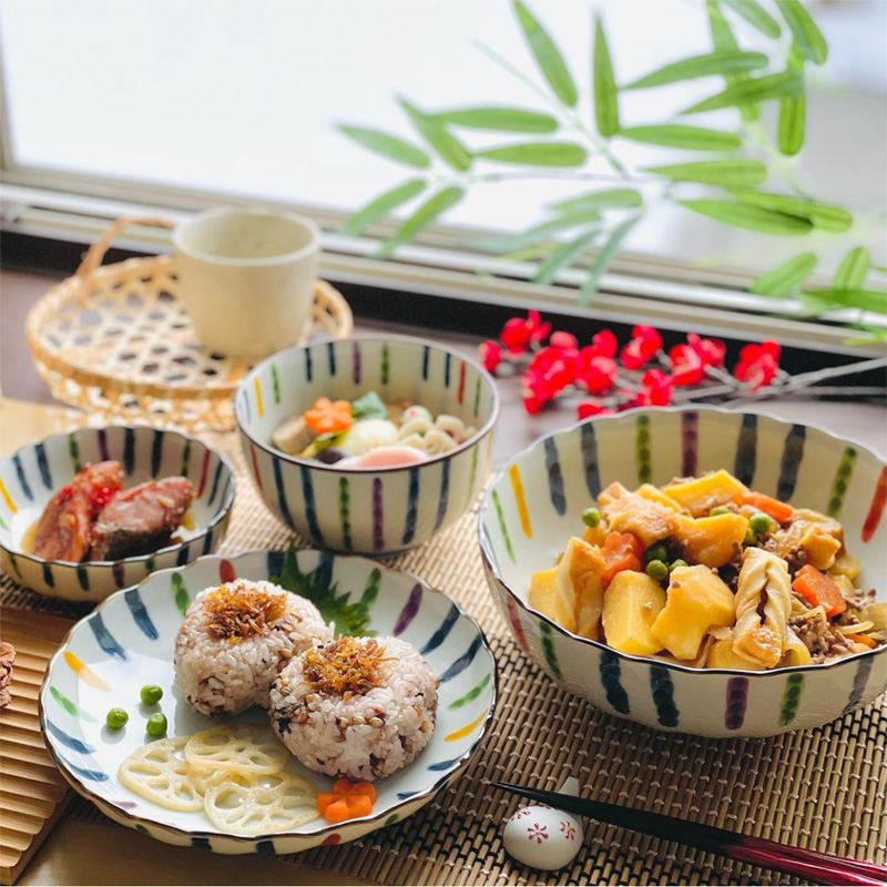 花型陶瓷和风十草日式