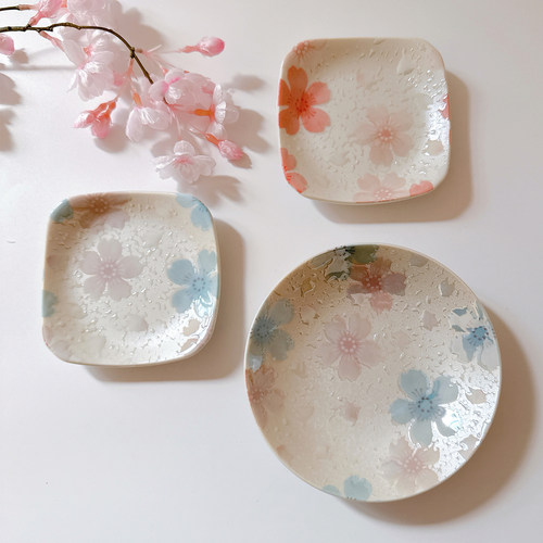 日本进口闪亮樱花陶瓷餐具