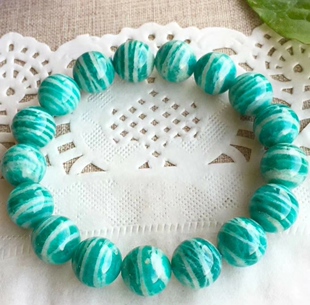 一物一图天然莫桑比克天河石手链老矿俄料玉化手串男女款冰蓝绿色