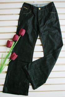 韩版闪亮深蓝色亮片微喇裤/喇叭牛仔裤 女