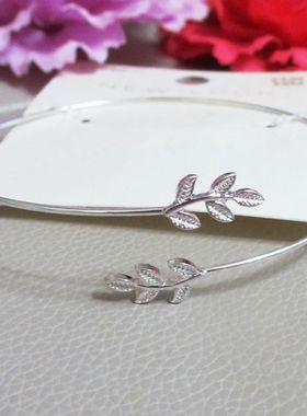 出口外贸饰品欧美时尚简约派对夜店演出表演树叶细手镯臂镯