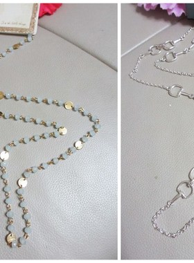 出口外贸饰品欧美时尚百搭派对夜店镂空串珠圆片长项链毛衣链