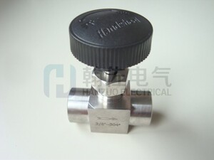 不锈钢304内丝针阀G1/8 1/4 3/81/2 3/4气体液体黑柄开关工厂直销