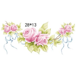 法式复古贴花水转印洛可可碎花易操作粉色防水防油转印贴大馨同款