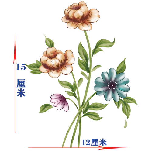 韩式乡村手绘家具花水移画餐桌台面洁具橱柜瓷砖柜门贴纸衣柜贴纸