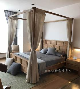 定做东南亚风地中海美式中式床幔四柱床幔床帘纱幔婚庆浪漫