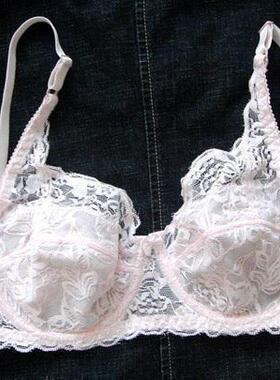 夏日超薄柔软蕾丝文胸A杯B杯C杯大码透气全杯大胸显胸小