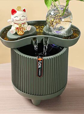 开业送礼物乔迁新居礼品水培绿植流水摆件循环流水客厅桌面装饰