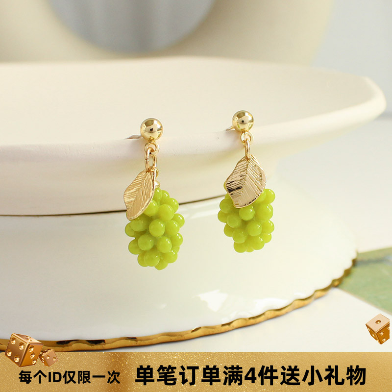 葡萄耳钉清新可爱甜美耳夹