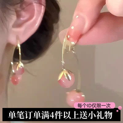 可两戴耳钉粉色甜美蚊香盘耳夹