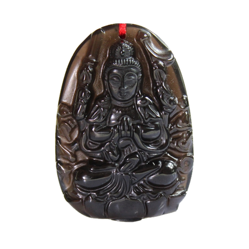 黑曜石本命佛坠文殊菩萨千手观音