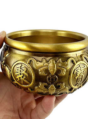 慈缘正堂黄铜聚宝盆摆件客厅香炉