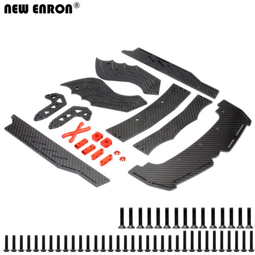 Arrma 1/7 F1 FIRETEAM碳纤维左右侧板侧裙 前铲下护板可调节尾翼
