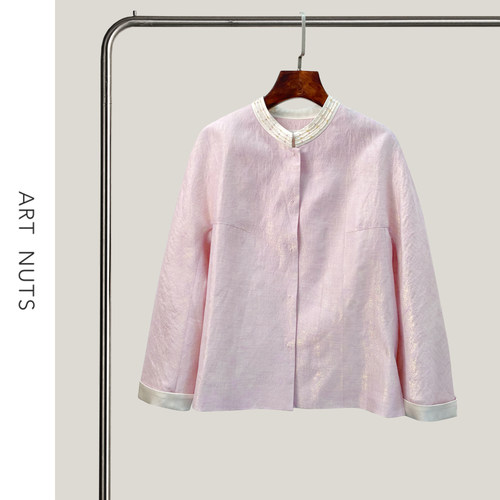 悦迷Art Nuts 追忆似水年华 新中式国风轻奢刺绣提花单排扣上衣