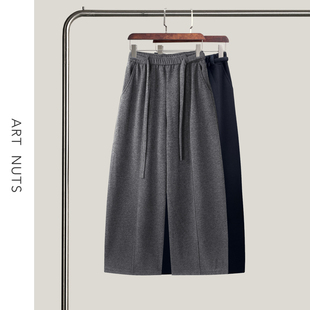 秋冬慵懒风百搭显瘦保暖阔腿加绒弯刀裤 悦迷Art 线条 简约 Nuts