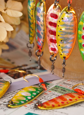 NAD路亚 MASAMI鲍鱼亮片美艳彩色单钩军鱼鳟鱼溪流路亚3.5克5克