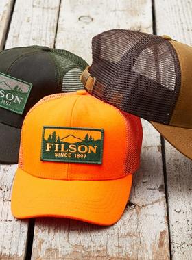 美国Filson复古浸油帆布棒球帽子 网格透气防晒可调钓鱼飞蝇 路亚