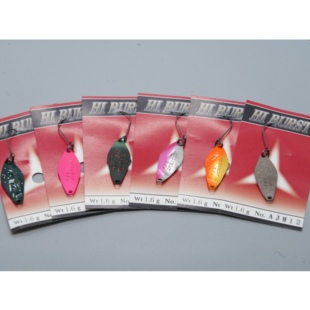 日本VALKEIN路亚亮片HI 1.6克单钩鳟鱼马口绝杀无倒刺硬饵 BURST