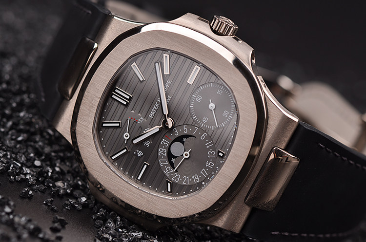 已售出【98新】百达翡丽鹦鹉螺白金动显日历月相自动男表5712G-001全套