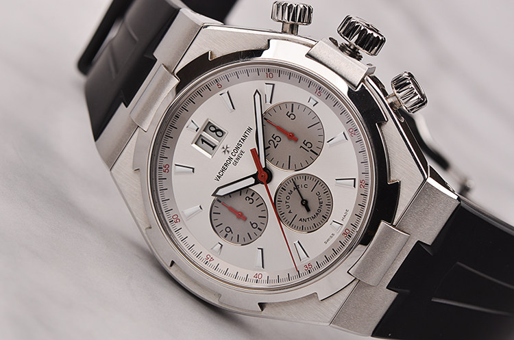 已售出【98新】江诗丹顿纵横四海限量红针计时胶带男表49150/000A-9017