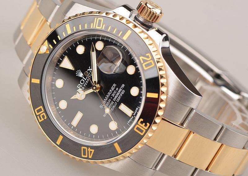 已售出【98新】劳力士潜行者间金黑水鬼自动机械男表116613LN盒证齐在保