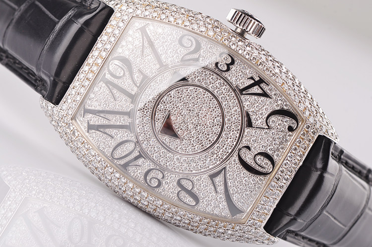 已售出【97新】法兰克穆勒DOUBLE MYSTERY白金满钻皮带男表8880DM D CD