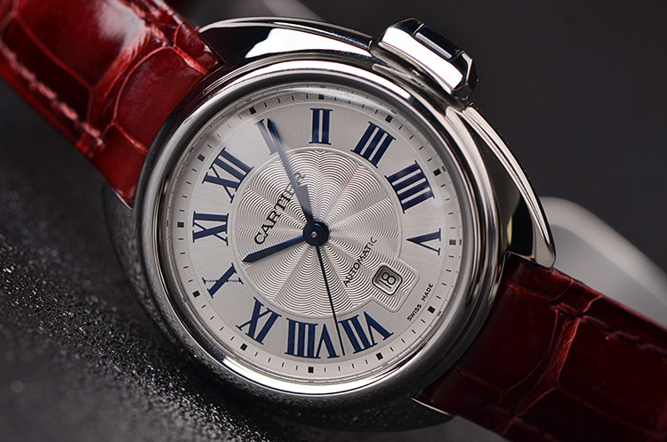 已售出【99新】卡地亚钥匙31MM大三针日历自动折叠扣皮带女表WSCL0016