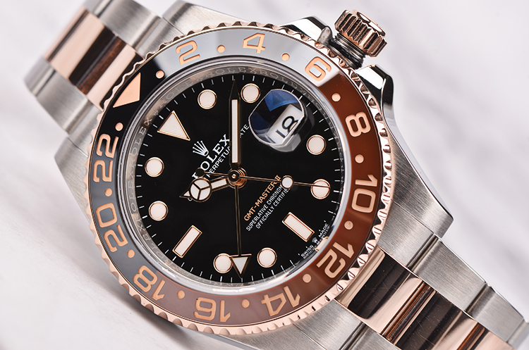 已售出【98新】劳力士格林尼治型II型玫瑰金及钢GMT男表126711CHNR全套