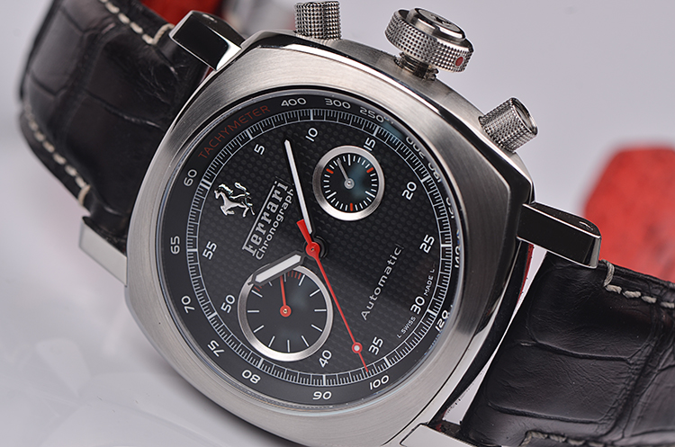 已售出【99新】沛纳海法拉利黑盘计时自动机械折叠扣男表FER00004盒证齐