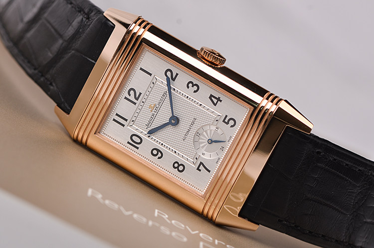 已售出【99新】积家翻转面玫瑰金昼夜显示自动机械皮带男表Q3802520