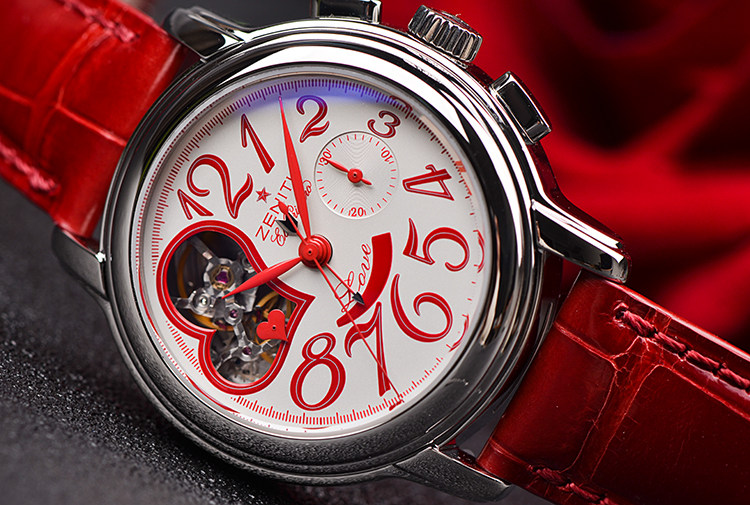 已售出【98新】真力时开心镂空动显计时自动女表03.1230.4021/01.c538