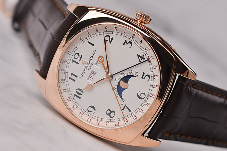 已售出【98新】江诗丹顿和韵玫瑰金全历月相自动男表4000S/000R-B123