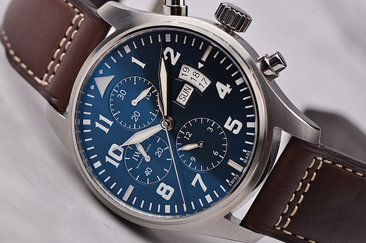 已售出【98新】万国飞行员小王子特别版蓝面计时自动男表IW377706盒证齐