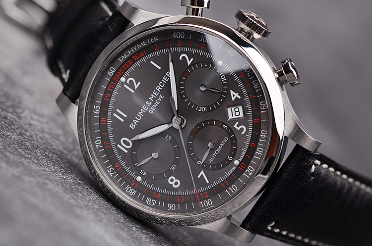 已售出【99新】名士卡普兰灰面计时日历自动机械皮带男表MOA10003有保卡