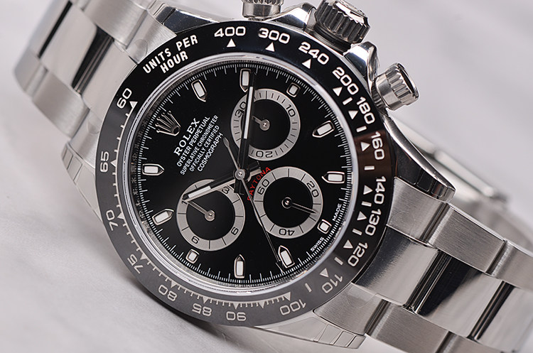 已售出【国行全新】劳力士迪通拿黑盘116500自动机械计时男表 全膜新卡