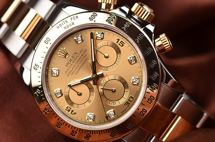 已售出【98新】劳力士迪通拿黄金及钢刻度钻计时自动机械男表116523全套