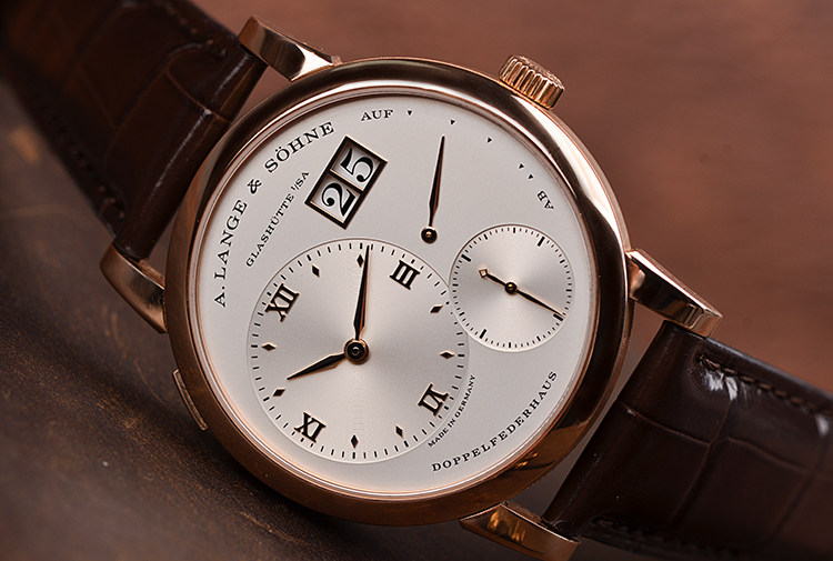 已售出【98新】朗格1玫瑰金偏心动显大日历38.5MM手上链皮带男表191.032