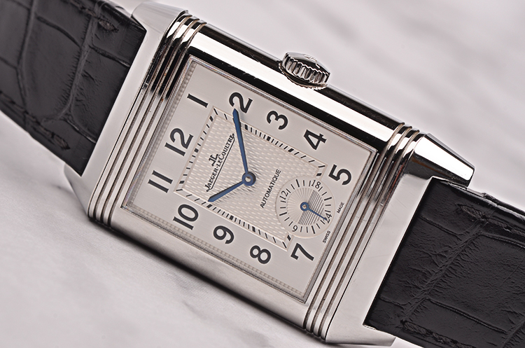 已售出【98新】积家翻转面GMT两地时双面自动机械折叠扣男表Q3838420