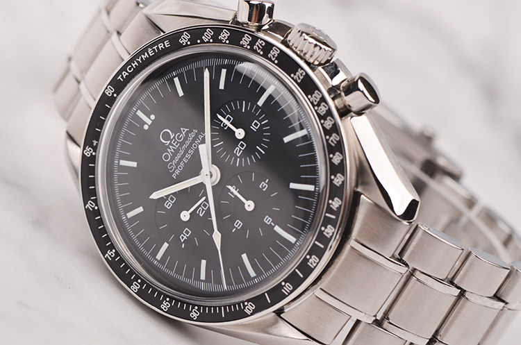 已售出【97新】欧米茄超霸登月黑面计时手上链男表311.30.42.30.01.005