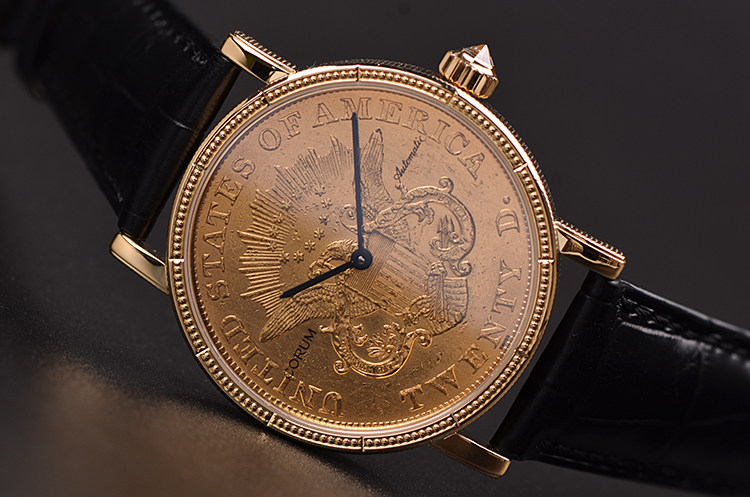 已售出【98新】昆仑美国1900年20美元金币自动机械皮带腕表C293/00831