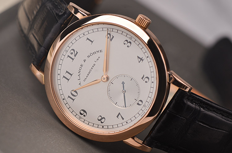 已售出【98新】朗格1815玫瑰金小三针手上链皮带腕表206.032盒证齐