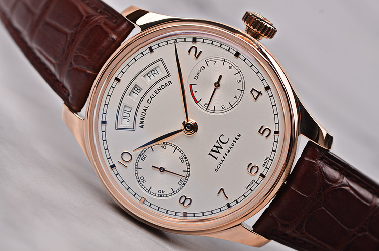 【97新】万国葡萄牙玫瑰金白面年历动显7日链自动男表IW503504