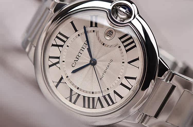 已售出【98新】卡地亚蓝气球42MM大号自动机械大三针日历男表W69012Z4