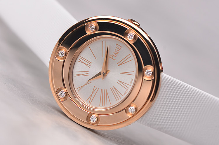 已售出【未使用品】伯爵POSSESSION玫瑰金镶钻石英皮带女表G0A35086有盒