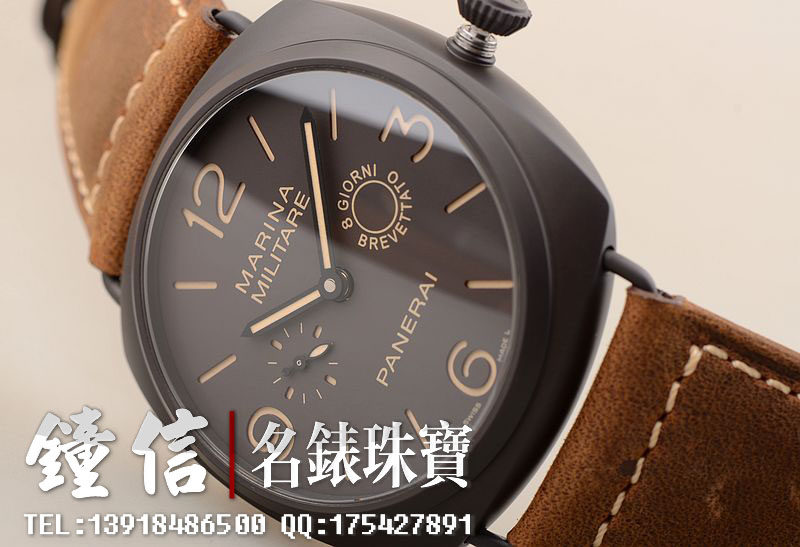 已售出【98新】沛纳海特别限量黑陶瓷八天链皮带男表PAM00339 国行全套