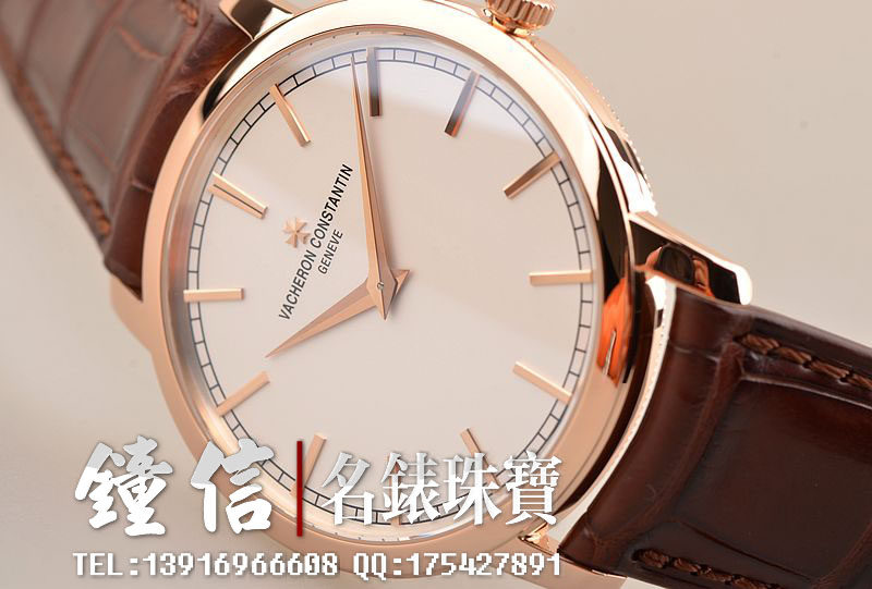 已售出【97新】江诗丹顿新款传承玫瑰金两针自动男表43075/000R-9737