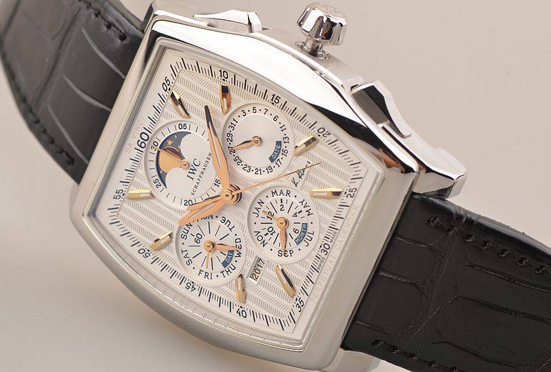 已售出【97新】IWC万国达文西限量万年历月相自动机械计时男表IW376207
