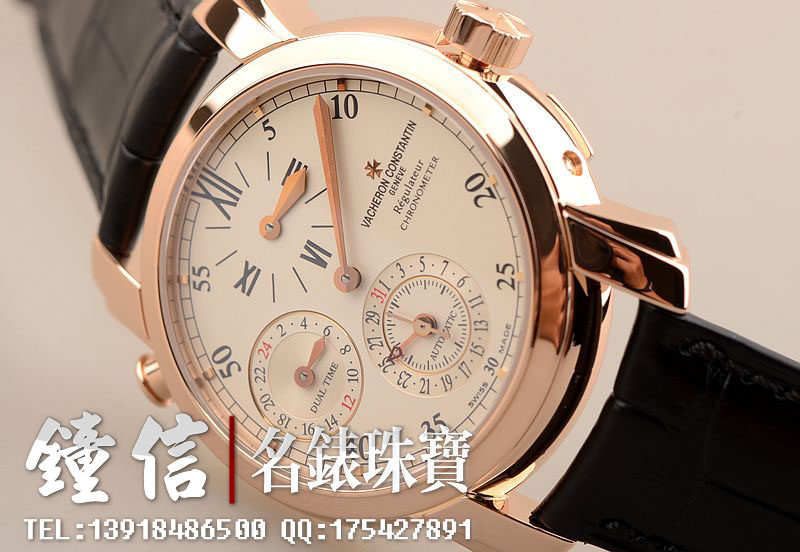 已售出【97新】江诗丹顿玫瑰金规范指针将官底自动男表42005/000R-9068