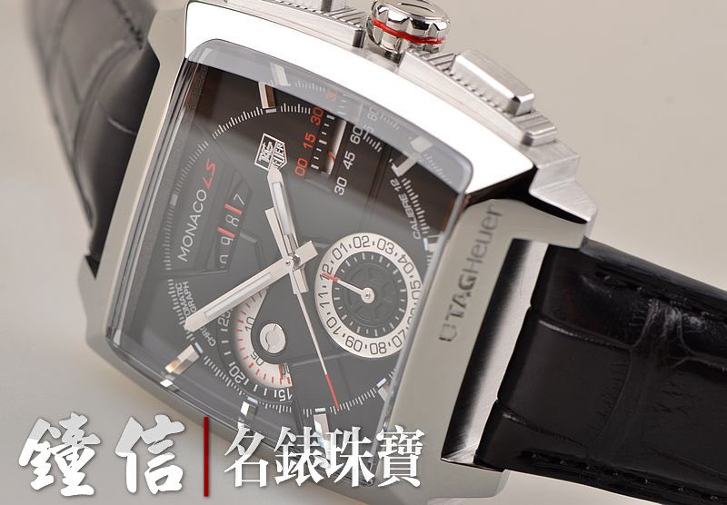 已售出【97新】豪雅Monaco自动计时日历折叠扣皮带男表CAL2110.FC6257